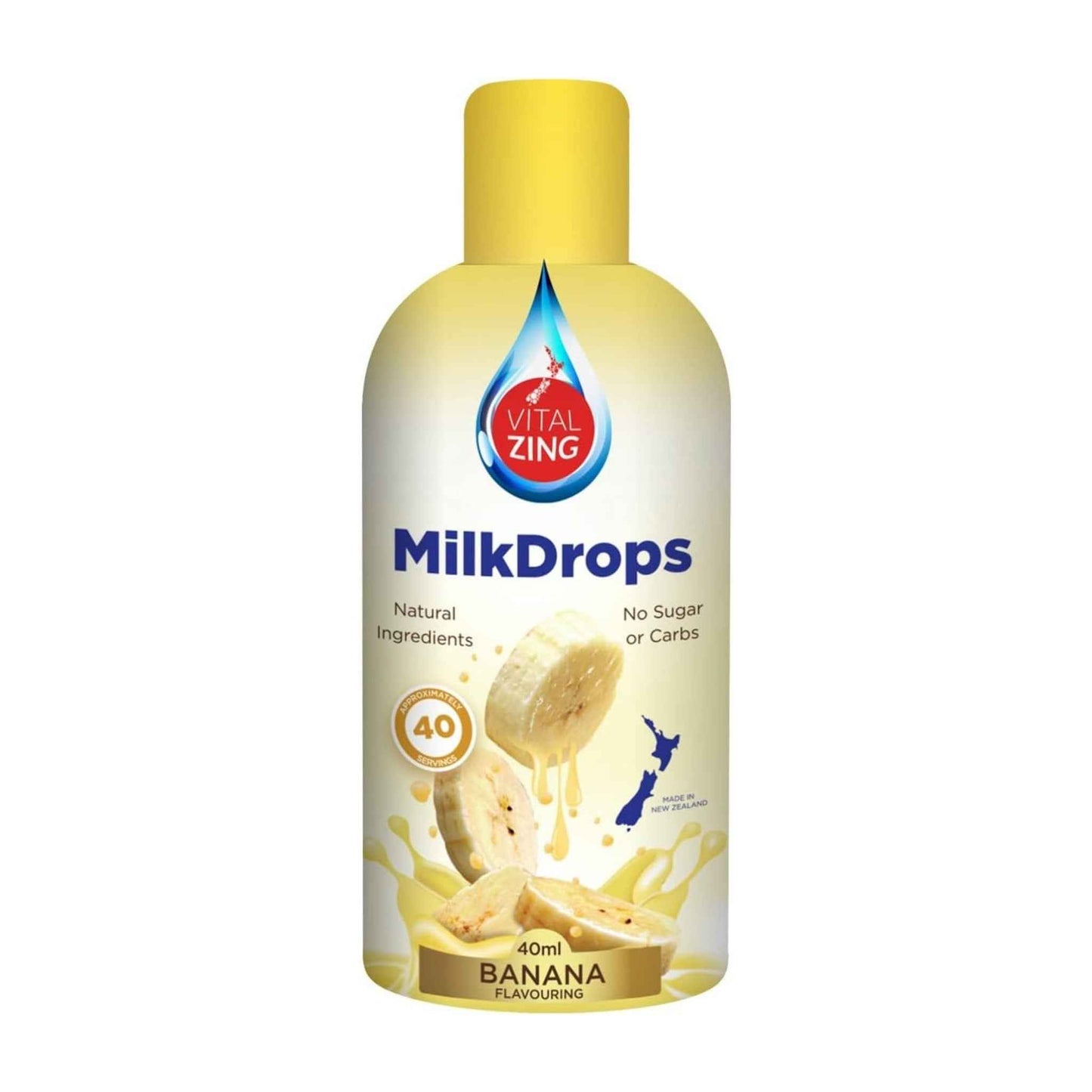 Vital Zing Banana Milk Drops Natural Banana Flavouring Zero Sugar 40ml