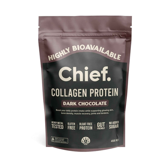 Chief Grass-Fed Collagen Protein Powder Dark Chocolate 450g 60 Serves – Pack of 2