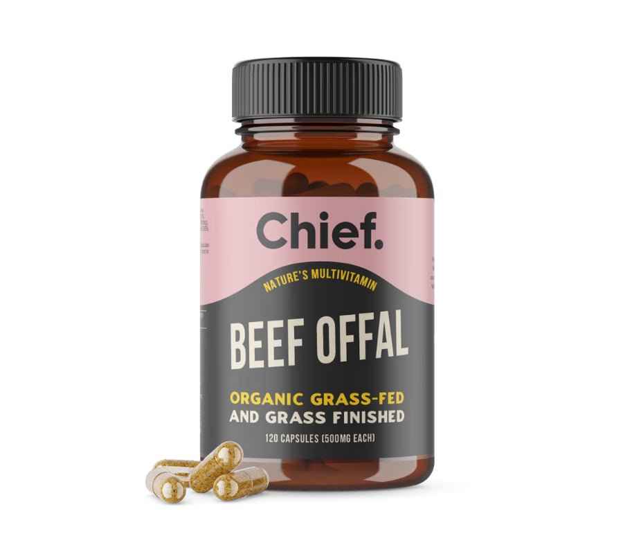 Chief Organic Beef Offal Capsules – Nature's Multivitamin – 120 Capsules