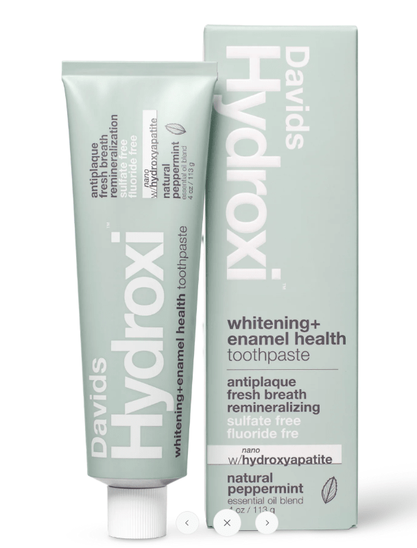 Davids natural toothpaste ingredient label with EWG Verified certification badge