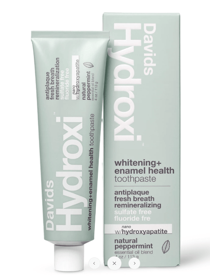 Davids natural toothpaste ingredient label with EWG Verified certification badge