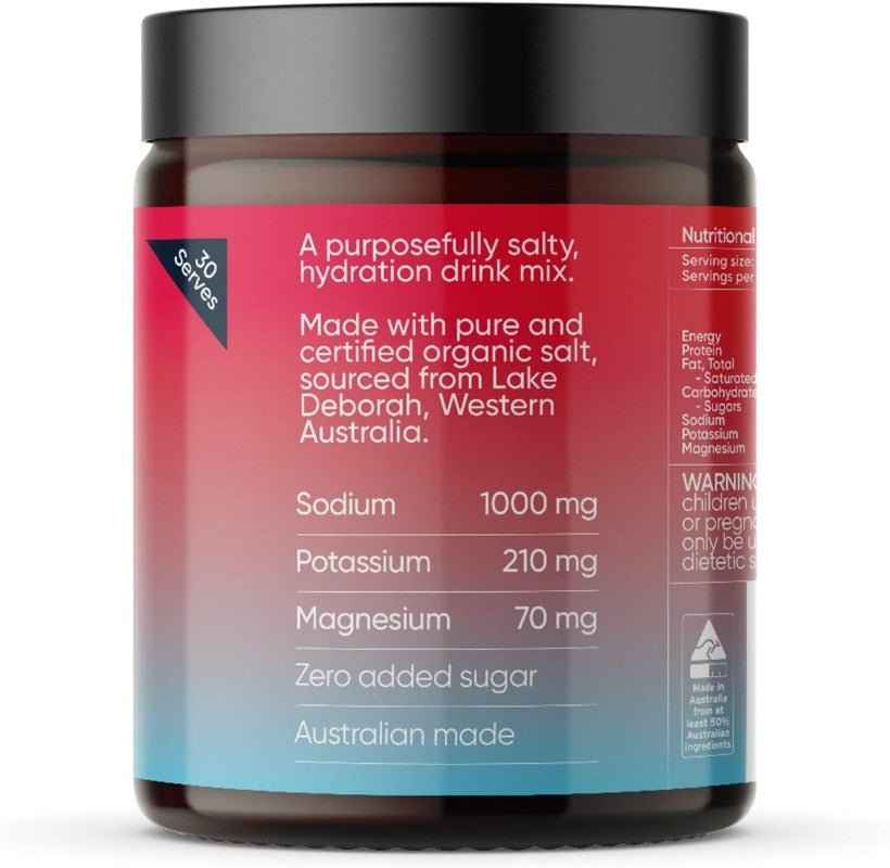 Sodii Salty Raspberry Hydration Salts — 30 Sachets of Clean Electrolyte Support