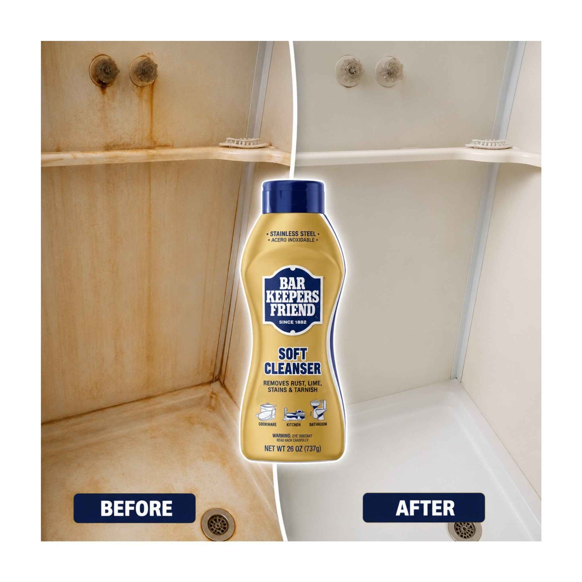 Stainless Steel Cleaner – Soft Cream Formula 737g – Bar Keepers Friend Pack of 2