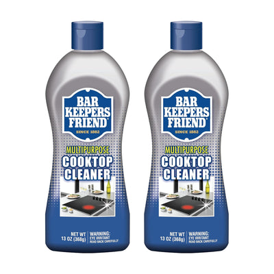 Two Bar Keepers Friend Multipurpose Cooktop Cleaner 13 oz bottles, updated packaging on white