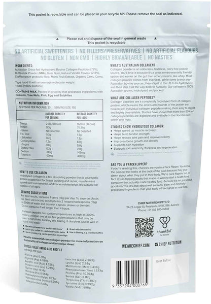 Grass-Fed Collagen Protein Powder Creamy Vanilla for Glowing Skin and Strong Joints