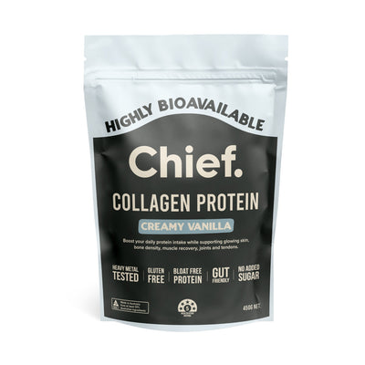 Chief Creamy Vanilla Collagen Protein Powder 450g pouch