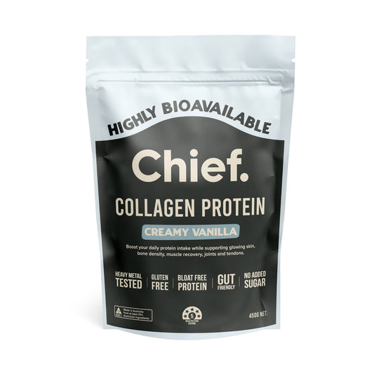 Chief Creamy Vanilla Collagen Protein Powder 450g pouch