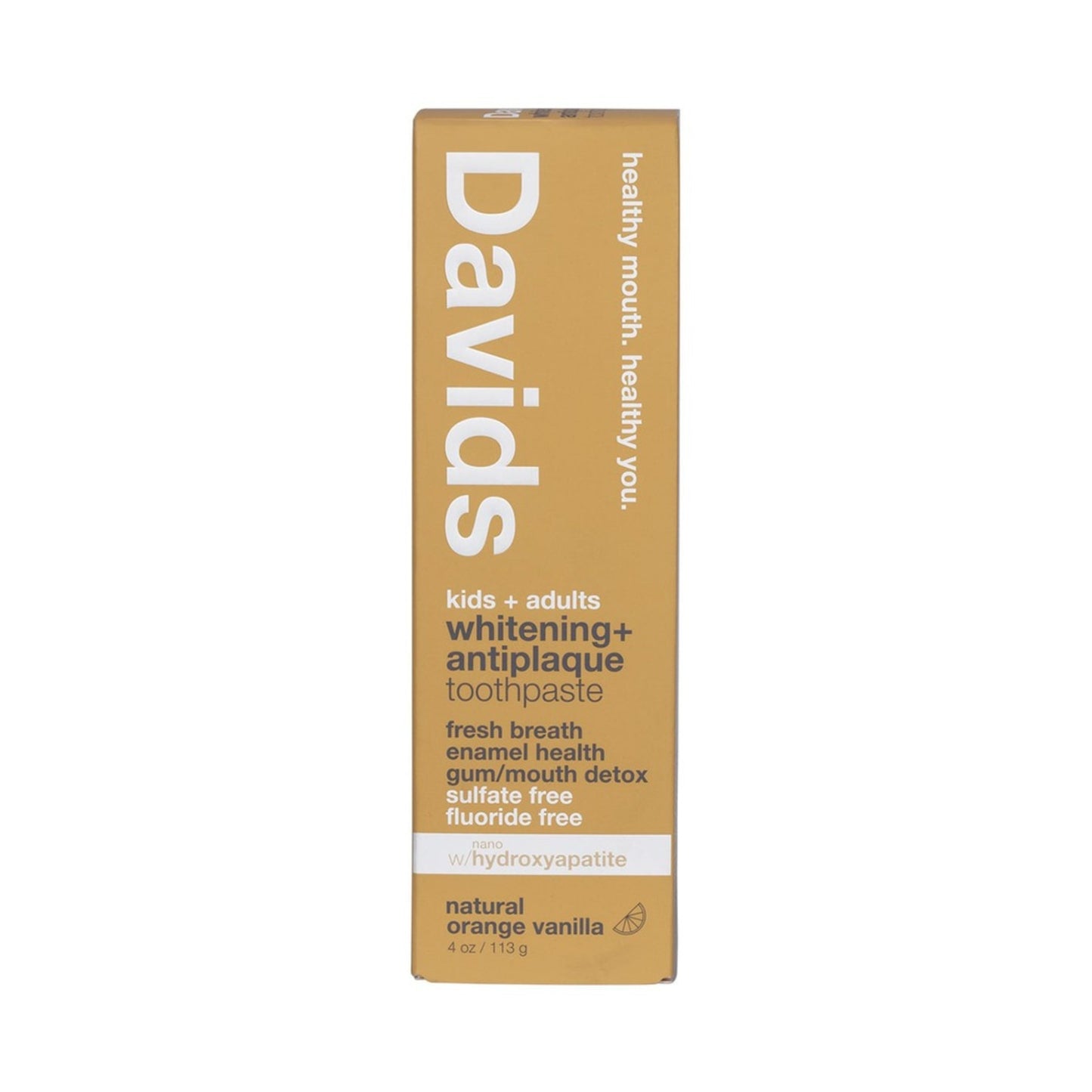 Davids Hydroxi™ Nano Hydroxyapatite Toothpaste for Kids and Adults — Orange Vanilla
