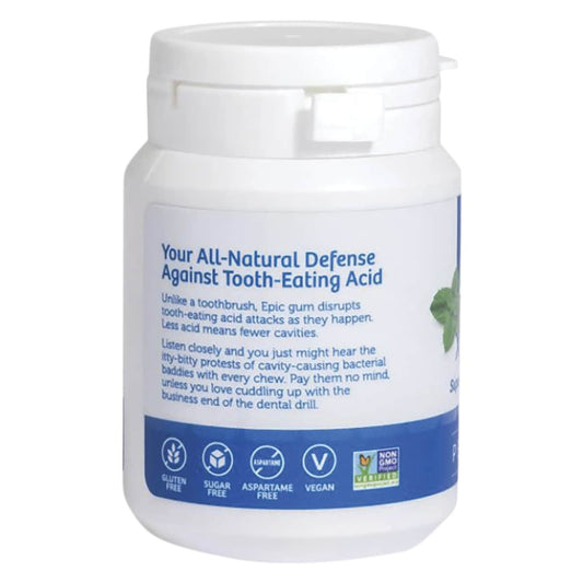 EPIC xylitol peppermint dental mints 180 pack back label and product information