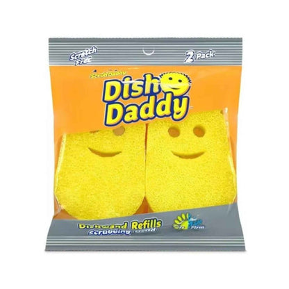 Scrub Daddy Dish Daddy Refills Pad Pack Of 8 x 2 Replacement Heads – Yellow FlexTexture