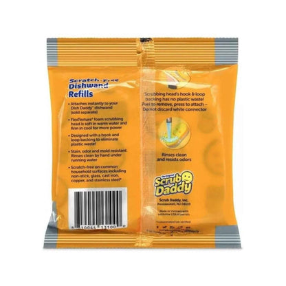 Scrub Daddy Dish Daddy Refills Pad Pack Of 8 x 2 Replacement Heads – Yellow FlexTexture
