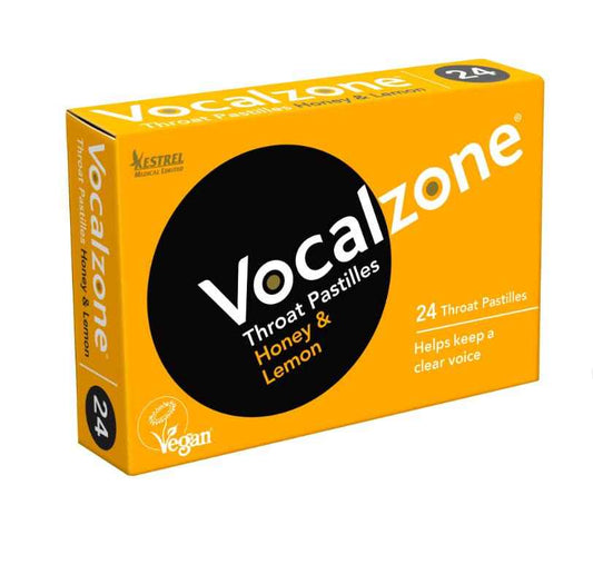Vocalzone Honey and Lemon Throat Pastilles for Singers and Voice Professionals