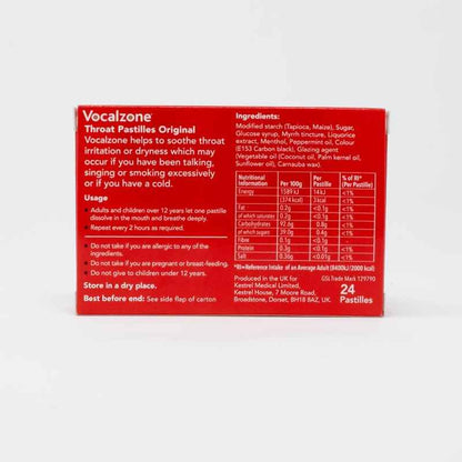 Vocalzone Original Throat Pastilles for Singers and Performers